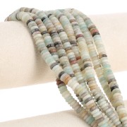 Cuentas arandalas Heishi 6.5x2 mm - Amazonita x38cm