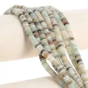 Cuentas redondas - Gema Heishi 6.5x2 mm - Amazonita x38cm