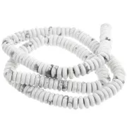 Cuentas arandalas Heishi piedra preciosa rondelles 6.5x2 mm - Howlita x38cm