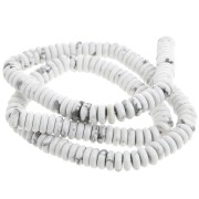 Cuentas redondas - Gema Heishi 6,5x2 mm - Howlita x38cm