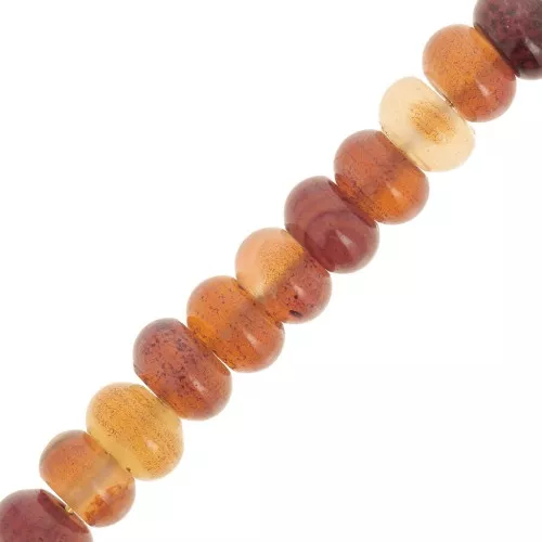 Cuentas arandalas Heishi 8.5x5 mm - Cornalina x15