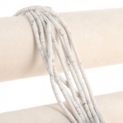 Cuentas de tubo de piedra preciosa 6x3 mm - Howlita x38cm