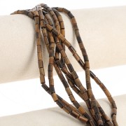 Cuentas de tubo de piedra preciosa 6x3 mm - ojo de tigre x38cm