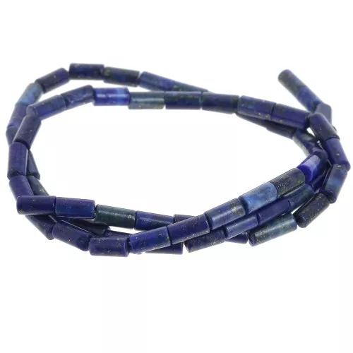 Cuentas de tubo de piedra preciosa 6x3 mm - Lapislázuli x38cm