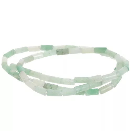 Cuentas de tubo de piedra preciosa 7x3 mm - Aventurina x38 cm