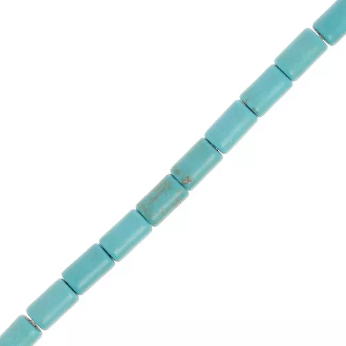 Cuentas de tubo de imitación de piedras preciosas 6,5x4 mm - Turquesa x38 cm