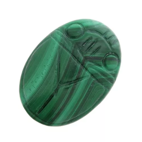 Cabujón de escarabajo ovalado grabado 18x13 mm piedra preciosa - Malaquita x1