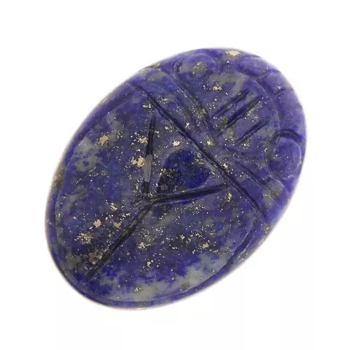 Cabujón de escarabajo ovalado grabado 18x13 mm en piedra preciosa - Lapislázuli x1
