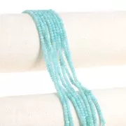 Cuentas redondas facetadas aplanadas 3.5x2.5mm gema - Amazonita x39cm
