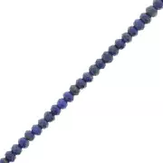 Cuentas redondas facetadas aplanadas 3.5x2.5mm en piedra preciosa - Lapis lazuli x39cm