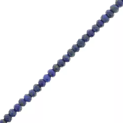 Cuentas redondas facetadas aplanadas 3.5x2.5mm en piedra preciosa - Lapis lazuli x39cm