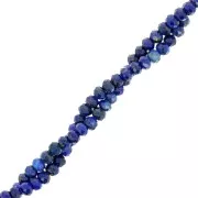 Cuentas redondas facetadas aplanadas 3.5x2.5mm en piedra preciosa - Lapis lazuli x39cm