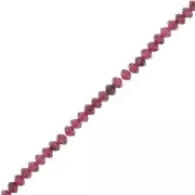 Cuentas redondas facetadas aplanadas 3x2 mm en piedra preciosa - Granate x39cm