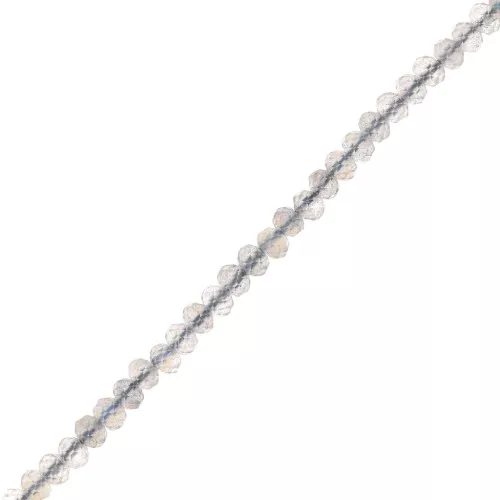 Cuentas de gemas redondas facetadas de 3,5x2,5 mm - Labradorita x39cm