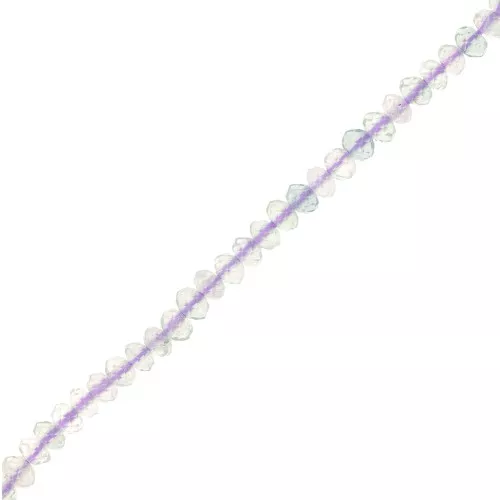 Cuentas redondas facetadas aplanadas 3x2 mm en piedra preciosa - Fluorita x39cm