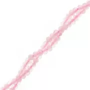 Cuentas de piedras preciosas facetadas 3x2 mm - Cuarzo Rosa x39cm