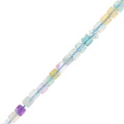 Cuentas cúbicas facetadas de 4x4 mm en piedra preciosa - Fluorita x10|raw }}