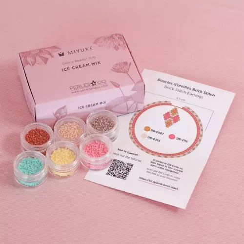 Kit de cuentas Miyuki By Perles & Co - Miyuki Delica 11/0 Ice cream Mix