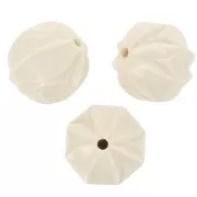Cuentas - Cuentas redondas trabajadas en resina opaca 10 mm - Crudo x10 Cuentas redondas trabajadas en resina opaca 10 mm - Crudo x10
