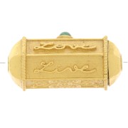 Cilindro de perla excluido Perles&Co - imitación de gema 25x12 mm Dorado Oro fino - Malaquita