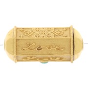 Cilindro de perla excluida Perles&Co - gema de imitación 25x12 mm Dorado Oro fino - Turquesa