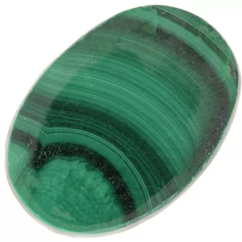 Cabochon plat ovale - palet - 14x10 mm en pierre gemme - Malachite x1