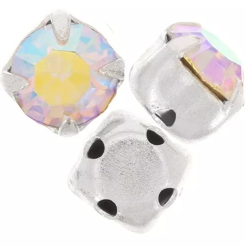 Chatón monté 6 mm Crystal AB x5
