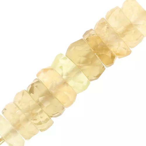 Cuentas arandalas Heishi facetadas - gema 6x2 mm - Citrino x20