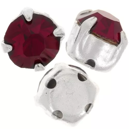 Chatons montés 6 mm Siam x5