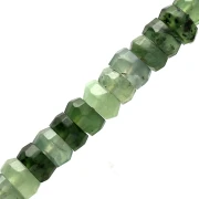Cuentas arandalas Heishi redondas facetadas - de piedra preciosa, 5,5 x 3 mm - Serpentina x20
