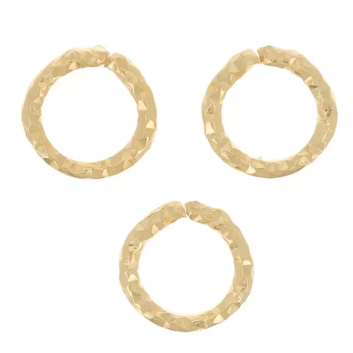 Anillos de diamantes abiertos 5,5x0,9 mm - Plata de ley 925 dorada x10