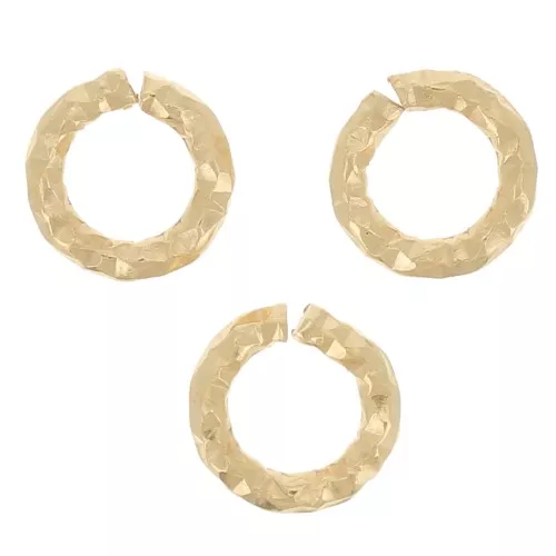 Anillos de diamantes abiertos 4,5x0,9 mm - Plata de ley 925 dorada x10