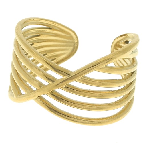 Anillo ancho de varias filas - Ajustable - Acero inoxidable 304 Dorado x1