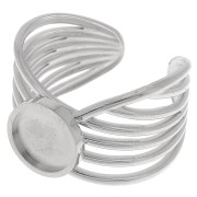 Anillo ancho de varias filas - ajustable - para cabujón de fondo plano de 8 mm - Acero inoxidable 304 x1|raw }}
