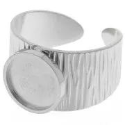 Anillo ranurado ancho y ajustable para cabujón de fondo plano de 10 mm - Acero inoxidable 304 x1