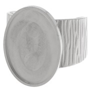 Anillo ranurado ancho y ajustable para cabujón de fondo plano de 18x13 mm - Acero inoxidable 304 x1|raw }}