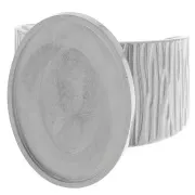 Anillo ranurado ancho y ajustable para cabujón de fondo plano de 18x13 mm - Acero inoxidable 304 x1