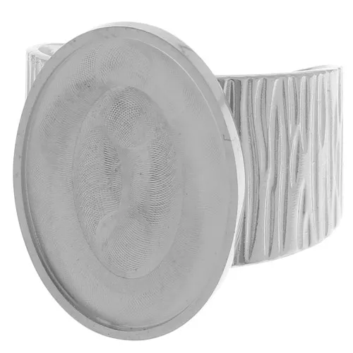 Anillo ranurado ancho y ajustable para cabujón de fondo plano de 18x13 mm - Acero inoxidable 304 x1