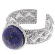 Anillo texturizado ajustable para cabujón de fondo plano de 10 mm - acero inoxidable 304 x1