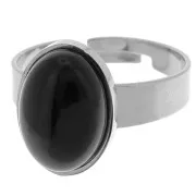 Anillo de engaste ajustable para cabujón de fondo plano de 14x10 mm - Acero inoxidable 304 x1