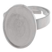 Anillo de engaste ajustable para cabujón de fondo plano de 18x13 mm - Acero inoxidable 304 x1|raw }}