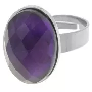 Anillo de engaste ajustable para cabujón de fondo plano de 18x13 mm - Acero inoxidable 304 x1