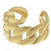 Anillo de eslabones grandes - Ajustable - Acero inoxidable dorado 304 x1