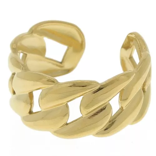 Anillo de eslabones grandes - Ajustable - Acero inoxidable dorado 304 x1