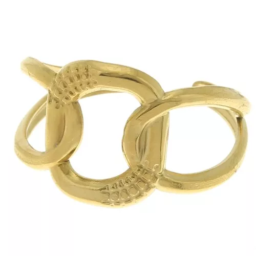 Anillo ajustable de fantasía - Eslabones grandes - Acero inoxidable dorado 304 x1