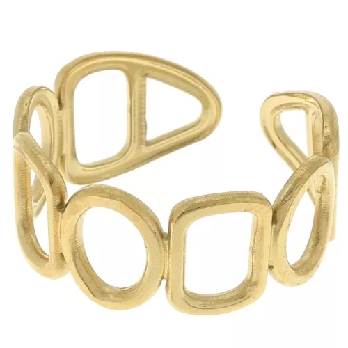 Anillo geométrico ajustable - Acero inoxidable dorado 304 x1