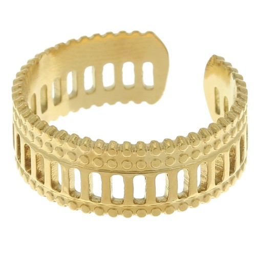 Anillo de fantasía - efecto encaje calado - Acero inoxidable 304 Oro x1