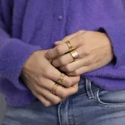 Anillo de fantasía - efecto encaje calado - Acero inoxidable 304 Oro x1