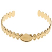 Pulsera étnica ajustable 11x160mm - cabujón 14x10 mm - Acero inoxidable 304 ORO|raw }}