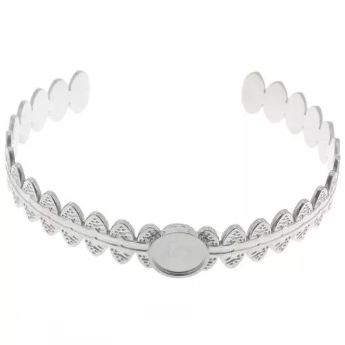 Pulsera étnica ajustable 11x160 mm para cabujón de 10 mm - Acero inoxidable 304 x1